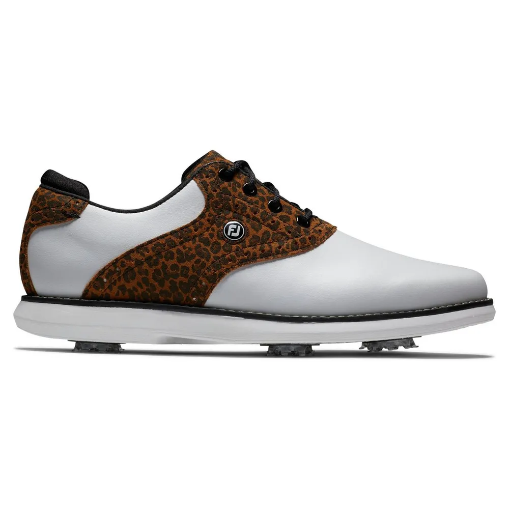 Women's Traditions Saddle Spiked Golf Shoe - White/Multi