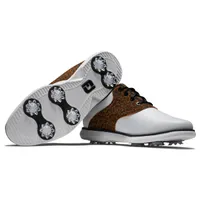 Women's Traditions Saddle Spiked Golf Shoe - White/Multi