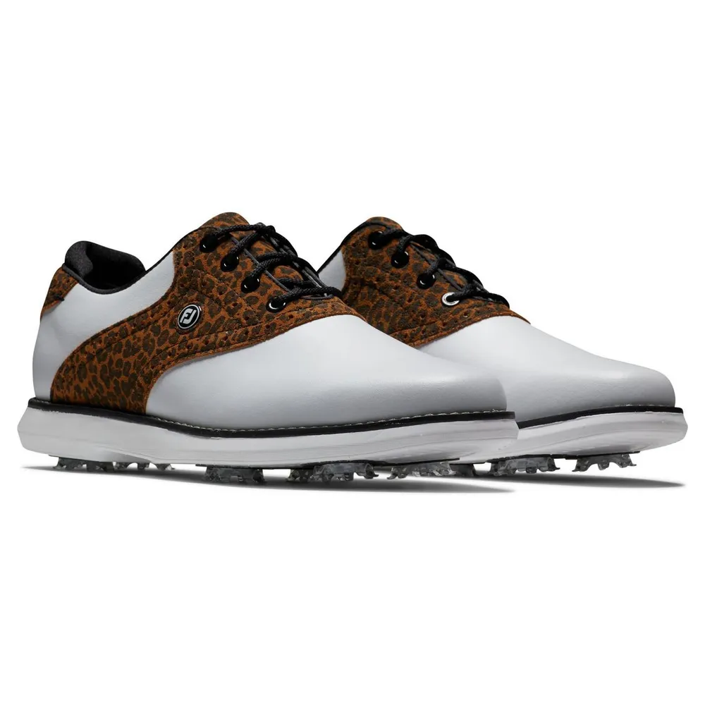 Women's Traditions Saddle Spiked Golf Shoe - White/Multi