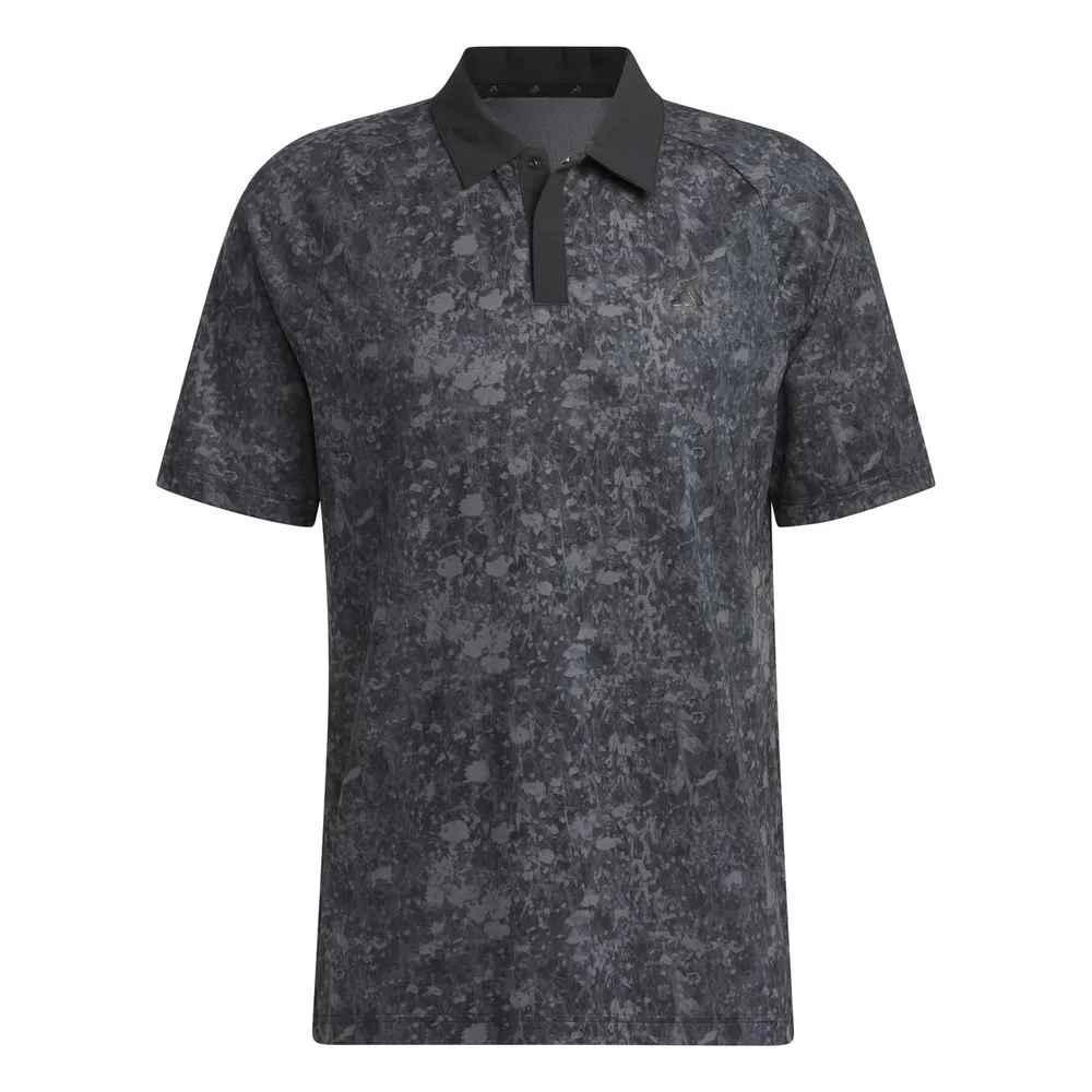 Men's Mesh Print Short Sleeve Polo