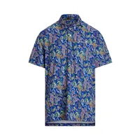 Men's Airflow Printed Paisley Short Sleeve Polo