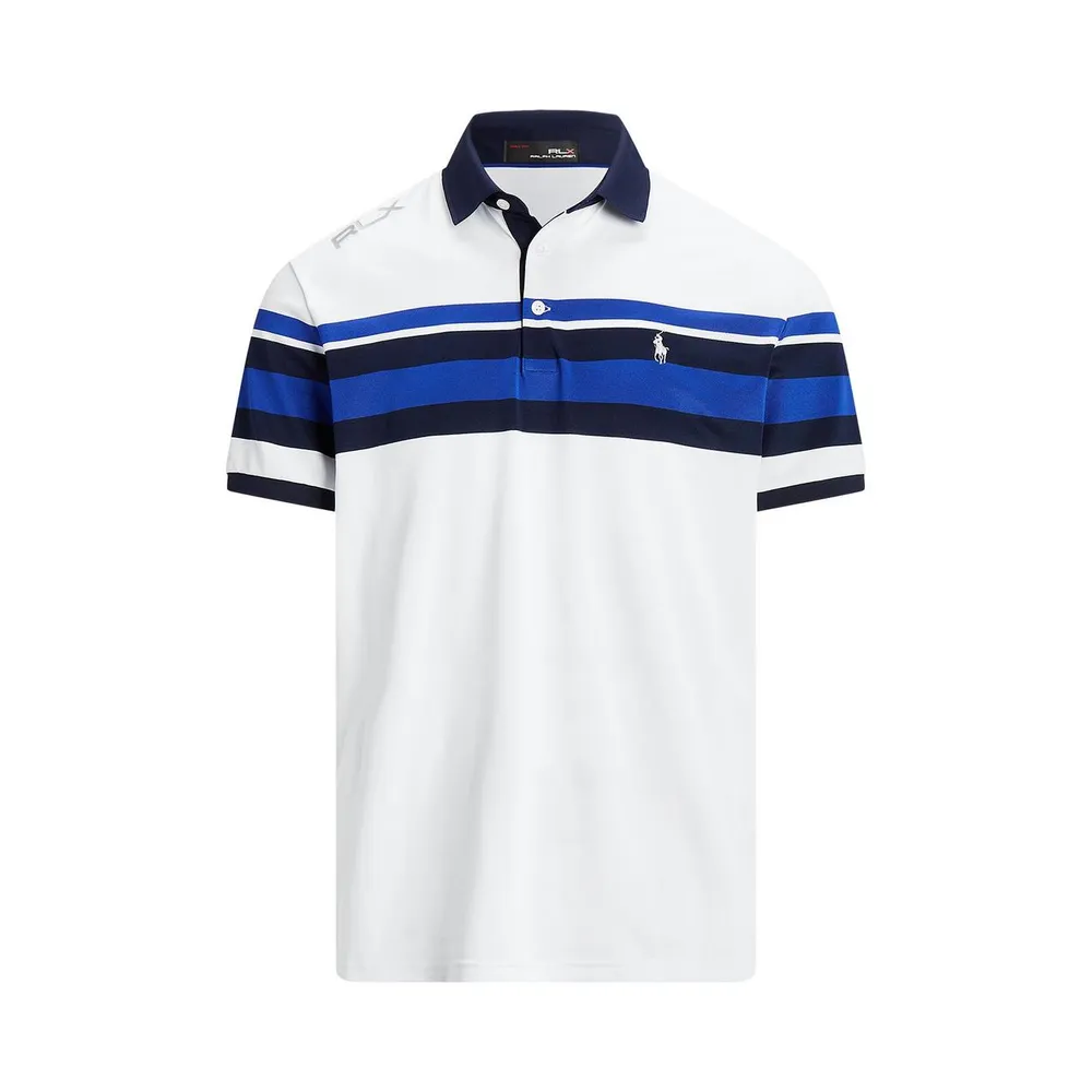 Men's Performance Pique Block Stripe Short Sleeve Polo