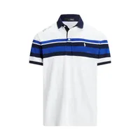 Men's Performance Pique Block Stripe Short Sleeve Polo