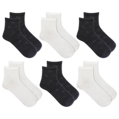 Women's Ribbed Ankle Sock-6 Pack