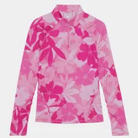 Women's Floral Camo 1/4 Zip Long Sleeve Top