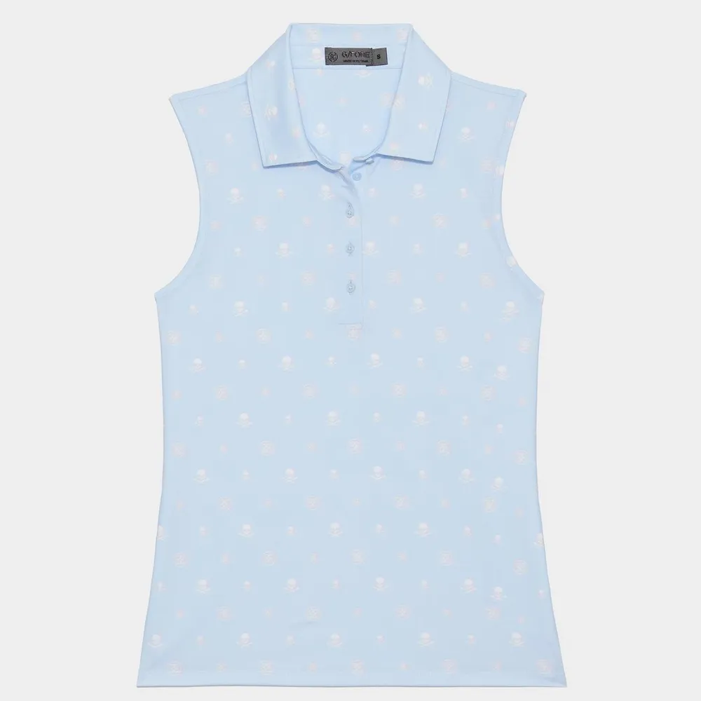 Women's Printed Tech Sleeveless Polo