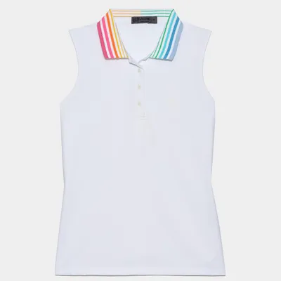 Women's Pleated Collar Sleeveless Polo