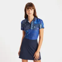 Women's Bandana Print Short Sleeve Polo