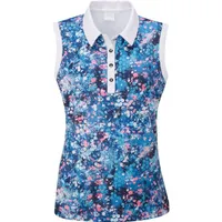 Women's Printed Sleeveless Polo