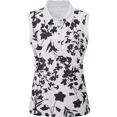 Women's Printed Sleeveless Polo