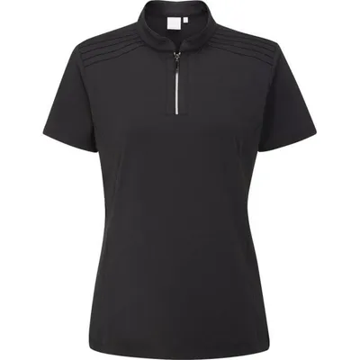 Women's Zip Neck Short Sleeve Polo