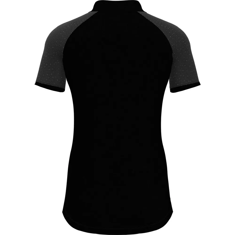 Women's Zip Front Asymetrical Mesh Short Sleeve Polo