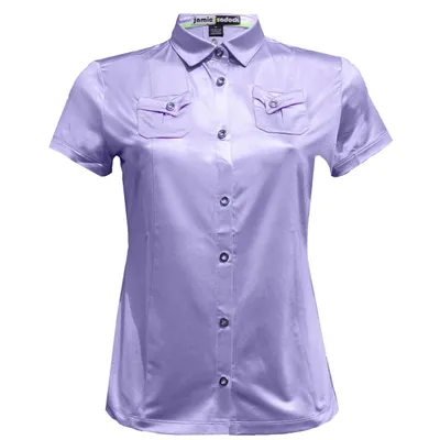 Women's Button Up Short Sleeve Polo