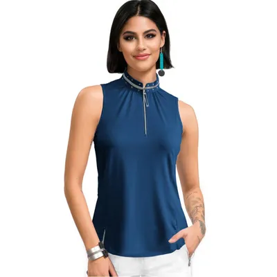 Women's 1/4 Zip Sleeveless Top