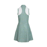 Women's 1/4 Zip Mix Print Sleeveless Dress