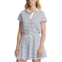 Women's Striped Short Sleeve Polo Dress