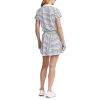 Women's Striped Short Sleeve Polo Dress