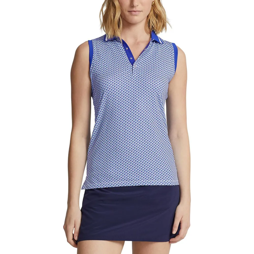 Women's Abstract Geo Print Sleeveless Polo