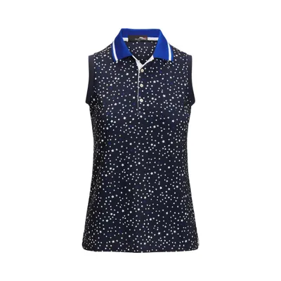 Women's Stars Print Sleeveless Polo