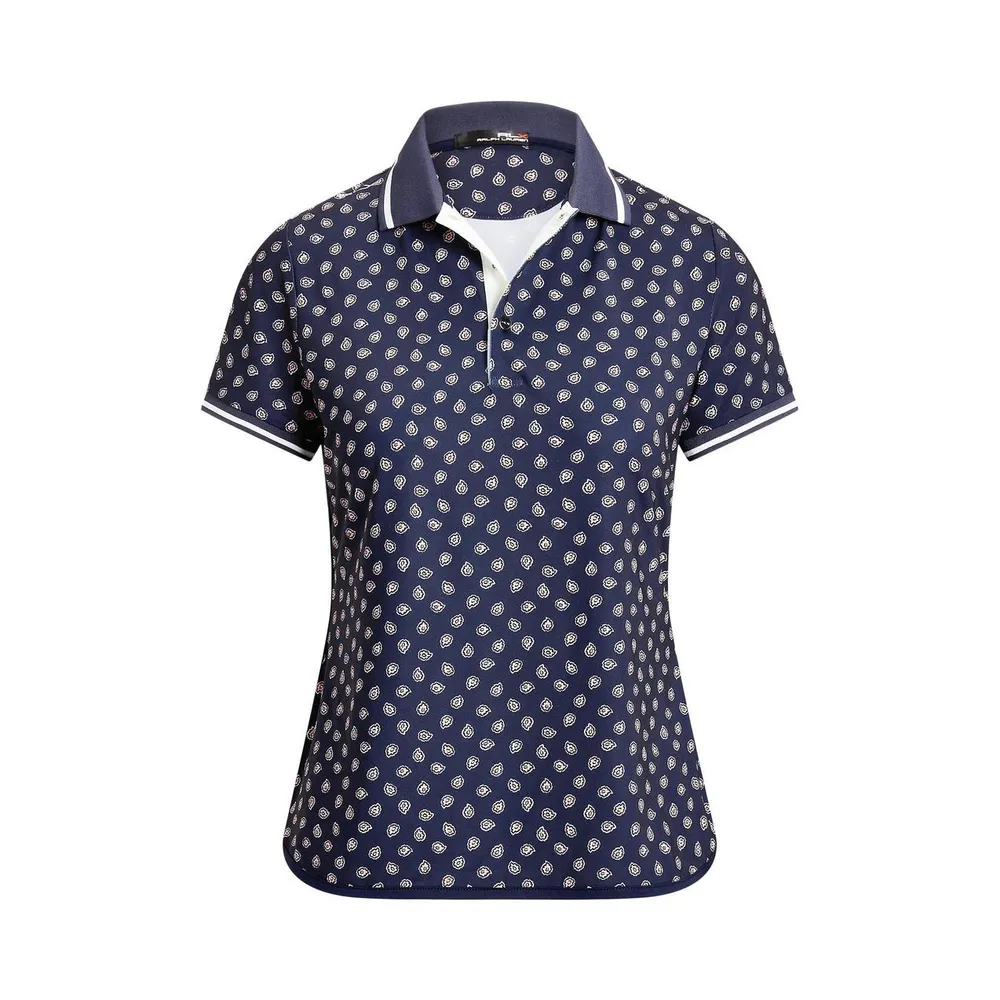 Women's Preppy Print Short Sleeve Polo