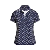 Women's Preppy Print Short Sleeve Polo