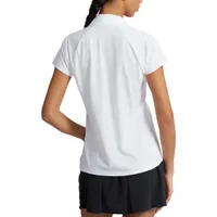 Women's Scalloped V-Neck Short Sleeve Polo