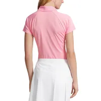 Women's Scalloped V-Neck Short Sleeve Polo