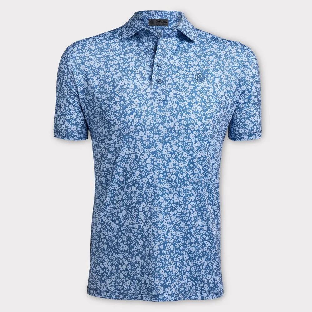 Men's Printed Mini Floral Short Sleeve Polo