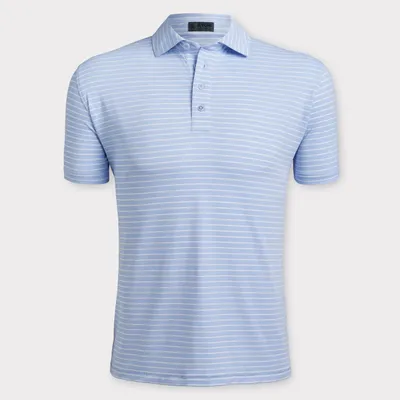 Men's Perforated Stripe Short Sleeve Polo