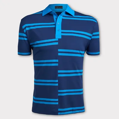 Men's Offset Stripe Short Sleeve Polo