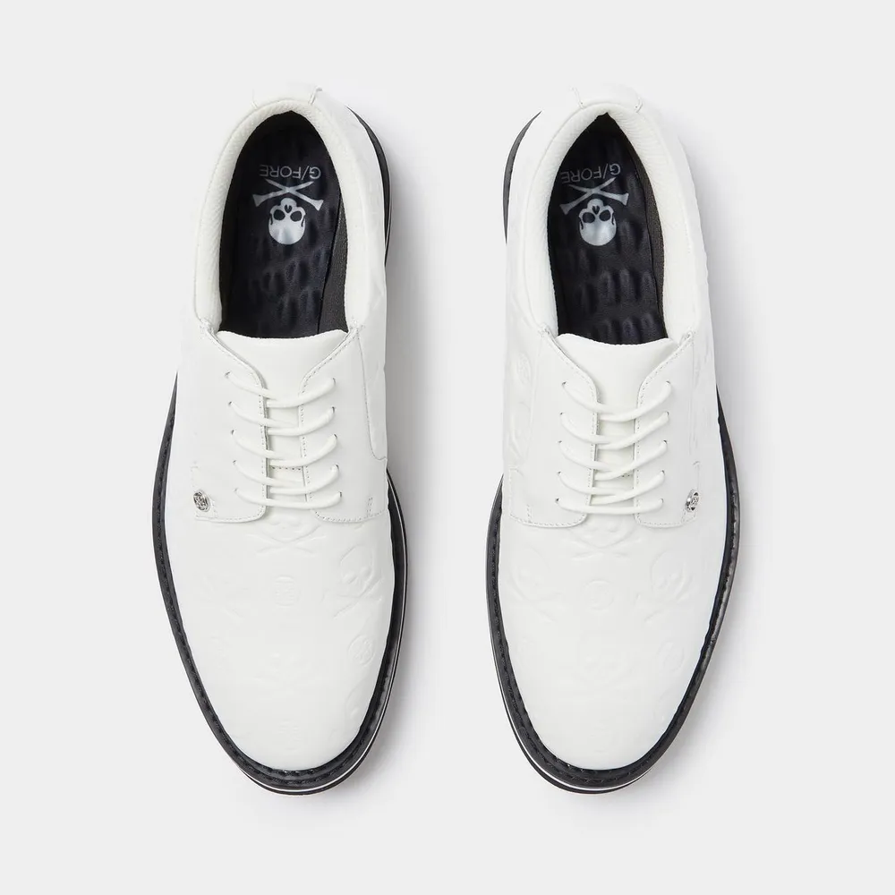 Men's Debossed Gallivanter Spikeless Golf Shoe - White/Black