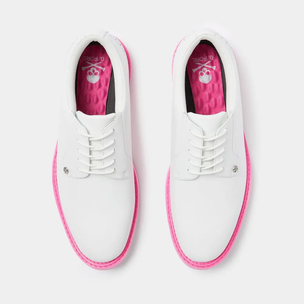 Men's Brogue Heel Gallivanter Spikeless Golf Shoe - White/Pink