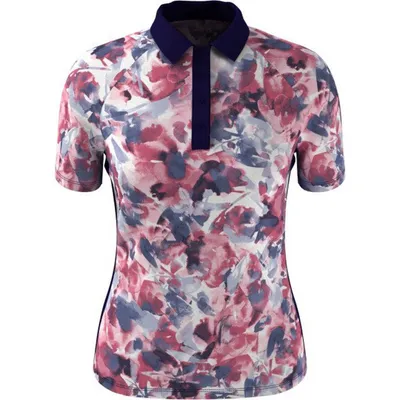 Women's Floral Print Short Sleeve Polo