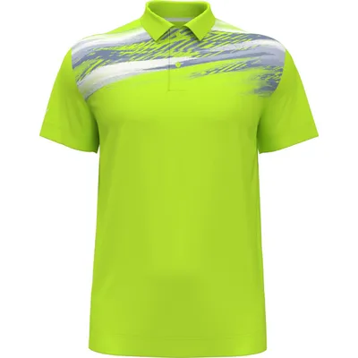 Men's Active Textured Print Short Sleeve Polo