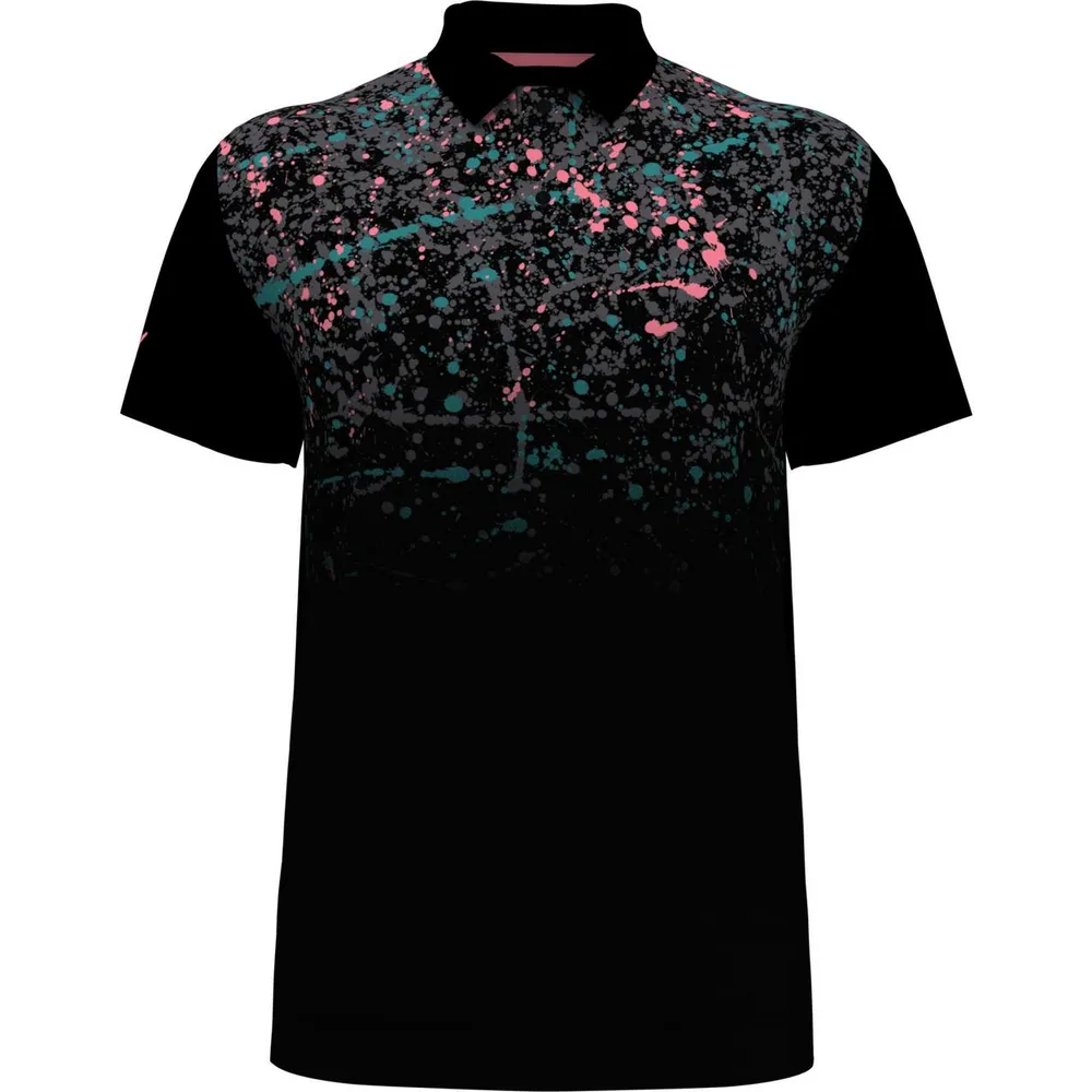 Men's Splatter Paint Ombre Short Sleeve Polo