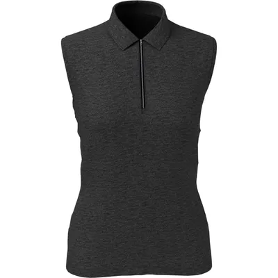 Women's 1/4 Zip Heather Sleeveless Polo