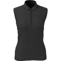 Women's 1/4 Zip Heather Sleeveless Polo