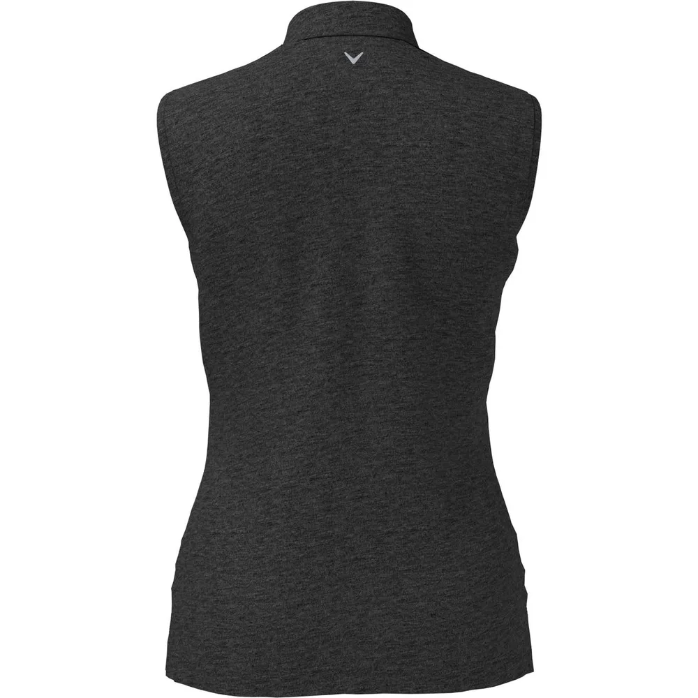 Women's 1/4 Zip Heather Sleeveless Polo