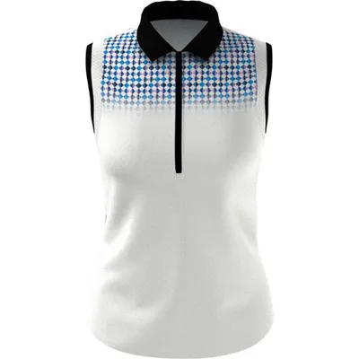 Women's Geo Print Sleeveless Polo