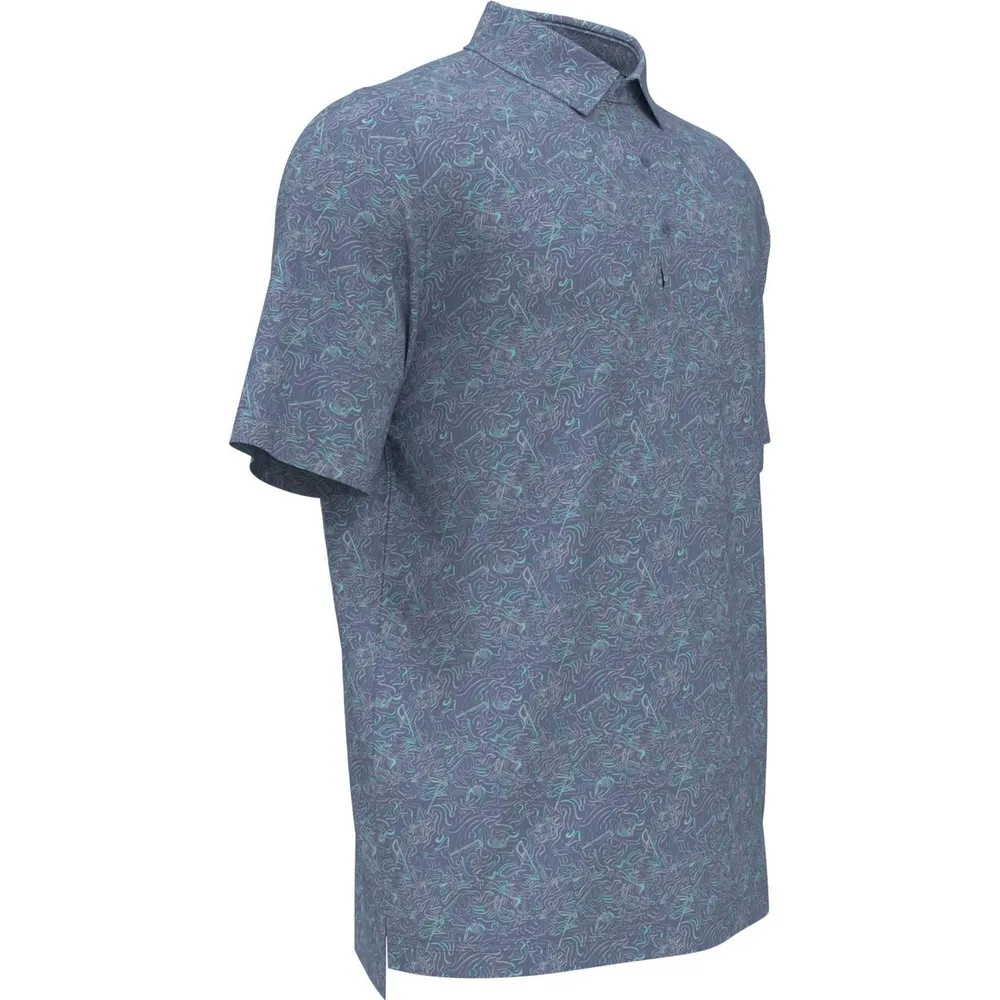 Men's Linear Abstract Short Sleeve Polo