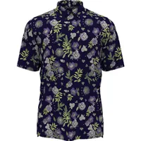 Men's Stitched Floral Short Sleeve Polo