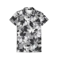 Women's Maple Leaf Printed Short Sleeve Polo