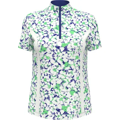 Women's Abstract Floral Short Sleeve Top