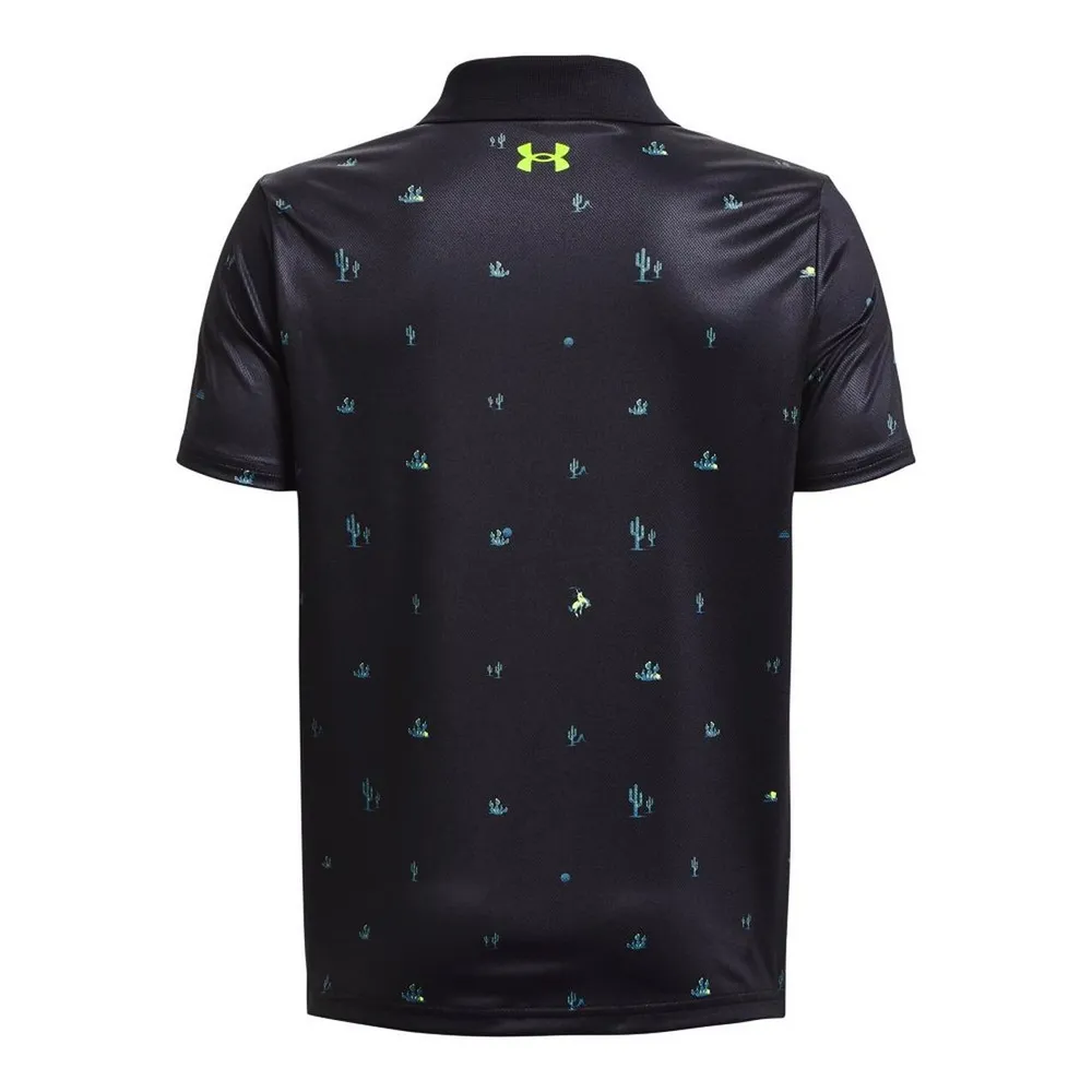 Boy's Performance Printed Short Sleeve Polo