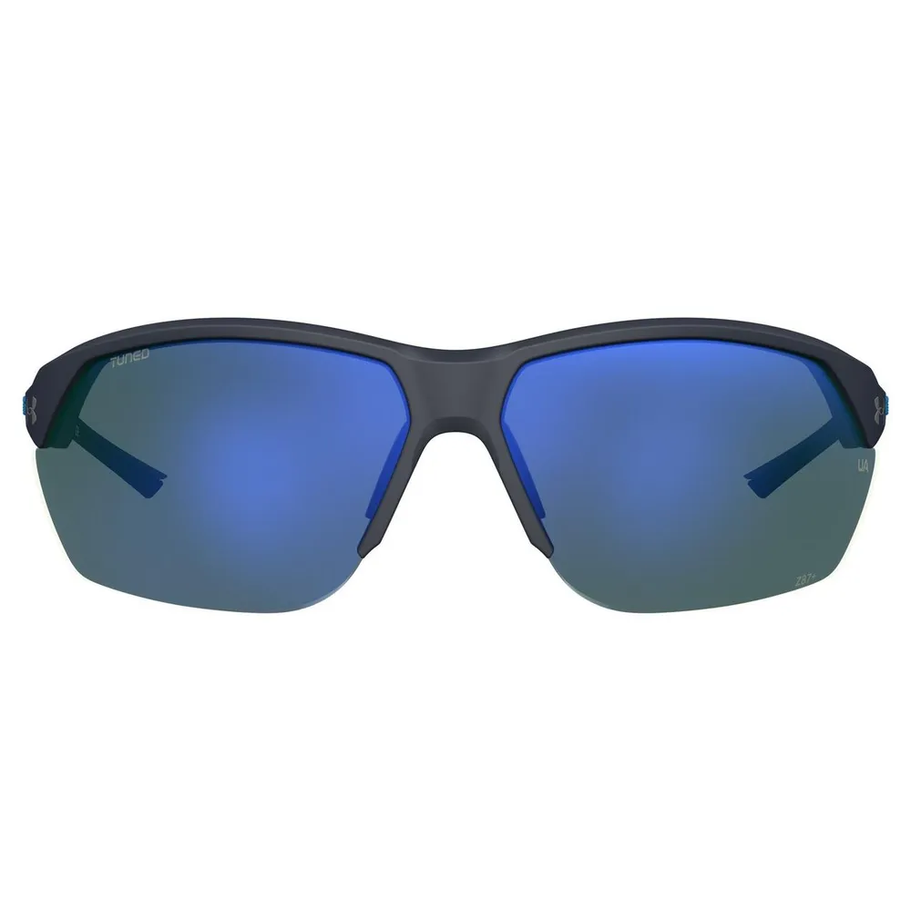 Compete Shiny Metallic Grey/TUNED Blue-Green Golf Sunglasses