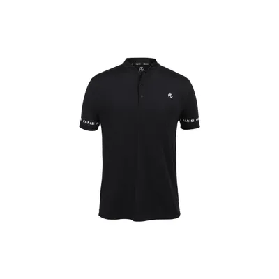 Men's Solid Henley Collar Short Sleeve Polo