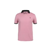 Men's Solid Striped Collar Short Sleeve Polo