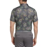 Men's Hibiscus Roadmap Print Short Sleeve Polo