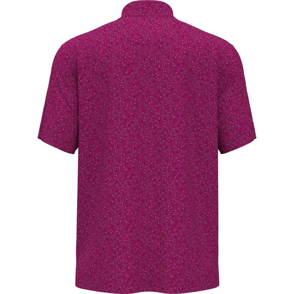 Men's Conversational Print Short Sleeve Polo