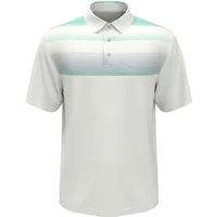 Men's Stitched Color Block Chest Print Short Sleeve Polo